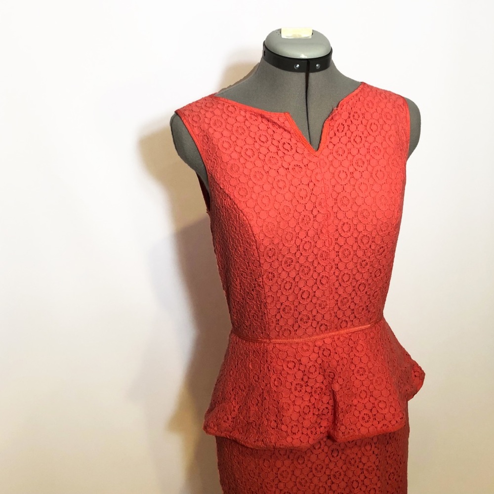 Max Studio Salmon Peplum Dress